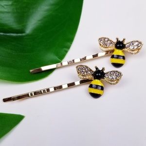 Bumble Bee Hair Pins Clips Set of 2